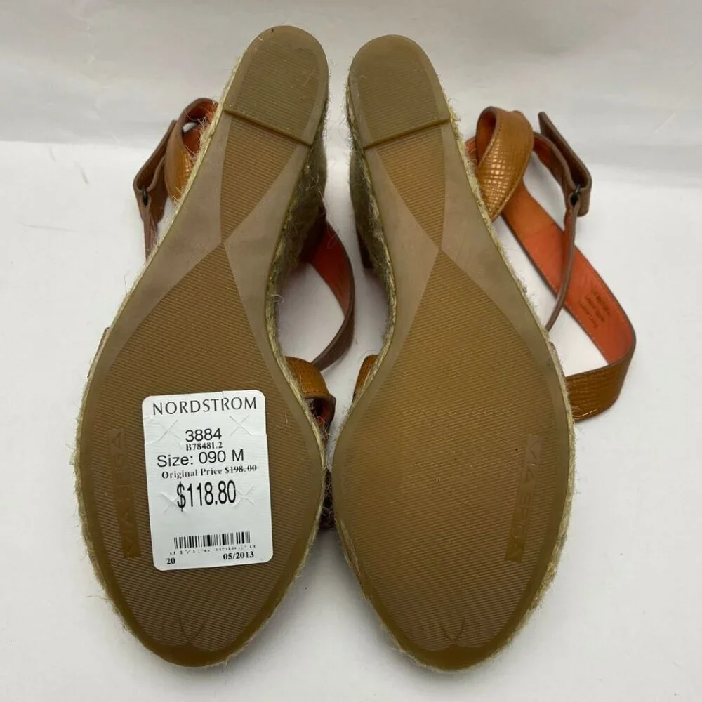 VIA SPIGA Karla Strappy Wedge Espadrilles Size 9